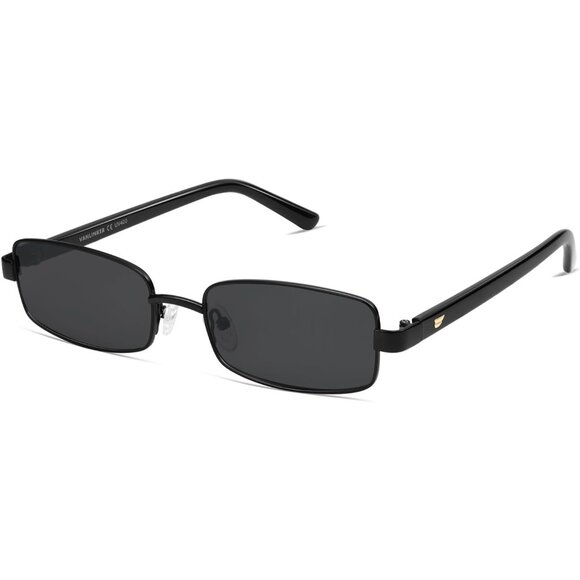 ✨Women Black Retro Rectangle Polarized Small Trendy Slim Narrow Frame Sunglasses main image 4